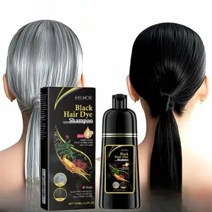 EELHOE Brown Hair Shampoo 100ml Shampo Pewarna Rambut Herbal Hitam Coklat Shampo dalam 5 Menit Shampo Pewarna Perawatan dan Perawatan Rambut Putih hingga Hitam Penghitam Wangi Haircare Menghitamkan Memanjangkan