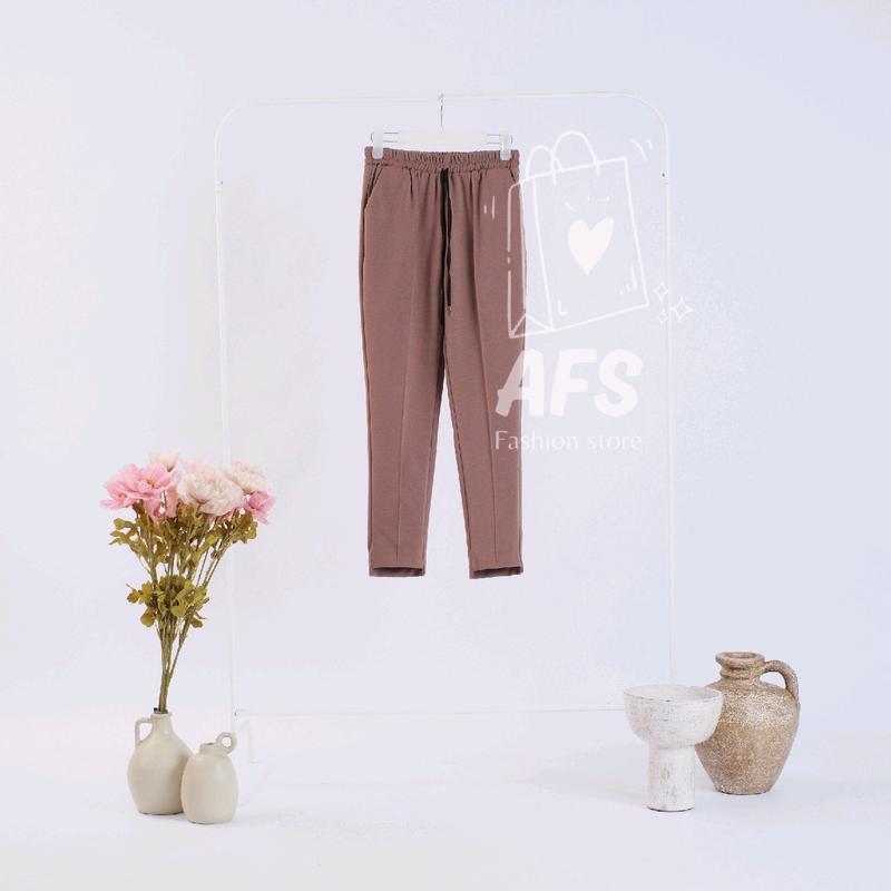 Baggy Pants Oro Wanita Bahan Katun Paraguay Lembut Nyaman Panjang Melar Casual kulot stripe Celana wanita ootd  celana Kain 9