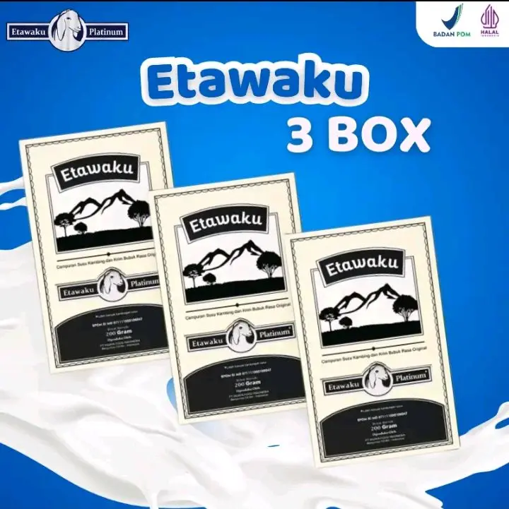 Paket 3 Box Susu Etawaku Platinum - Original Bubuk Kambing Etawa Dairy Milk Bahan