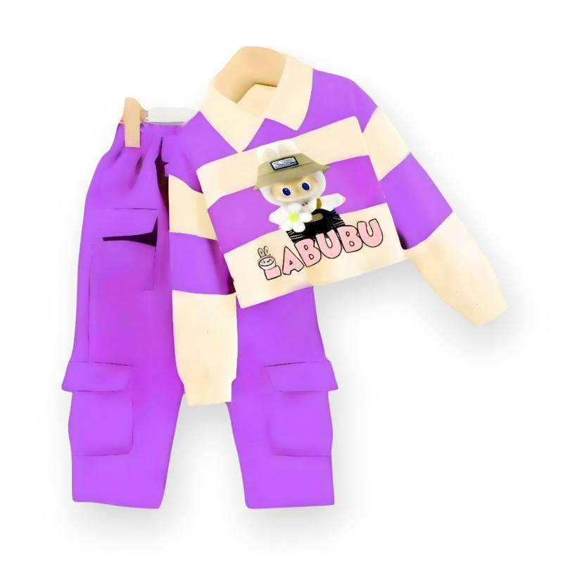 Product Introduction of Baju labubu anak lengan panjang set celana joger model kerah usia 3-12 tahun Setelan Fashion 10