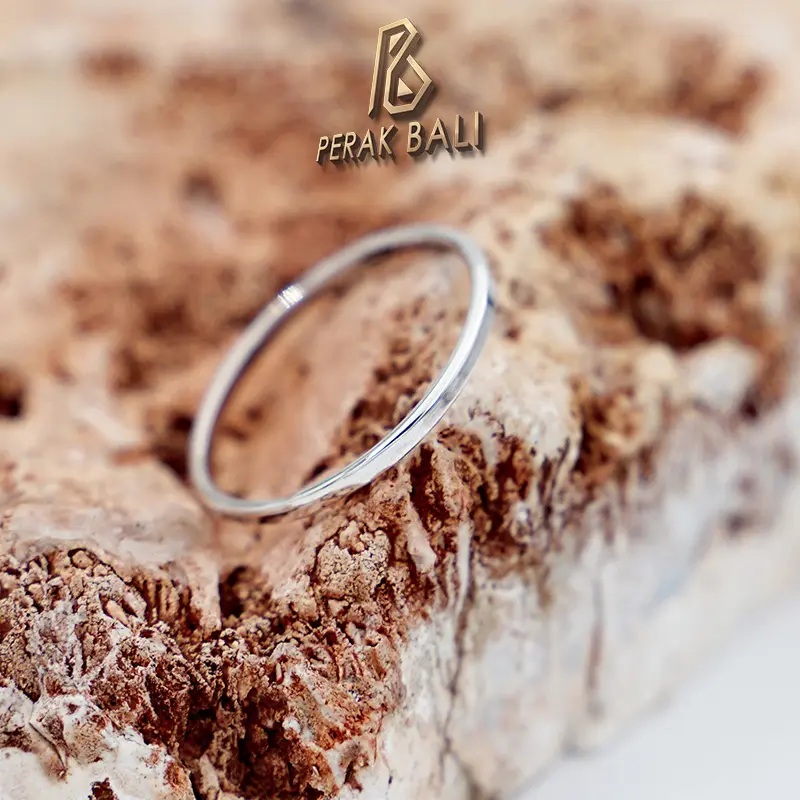 Cincin Simple Perak 925 Asli Cincin Wanita Minimalist Kotak Plain 5