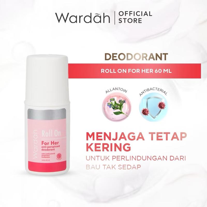 Wardah Deodorant Roll On untuk Wanita 60 ml - Ketiak, Antiperspirant, Bau 0