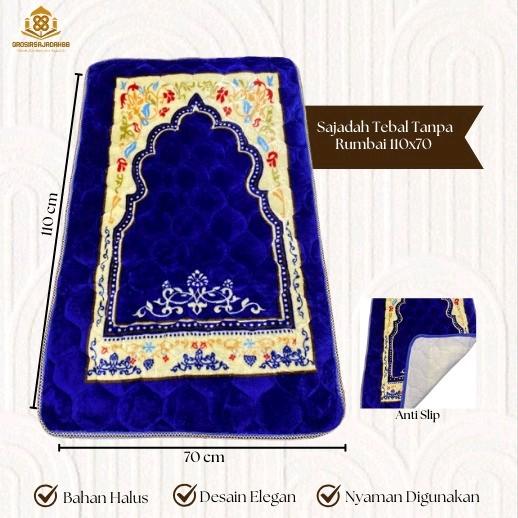 Sajadah Jumbo Tebal Tanpa Rumbai 70x110cm|Antislip dan Busa Premium|Satuan|Grosir|Kodi Termurah dan Terlengkap Muslim Motif Nyaman 2