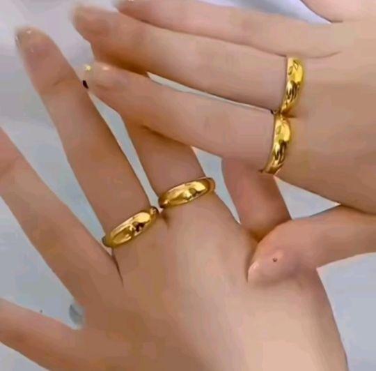 Product Introduction of Cincin Murah Titanium Wanita Anti Karat Model Polos Perhiasan Lapis Emas 24k Terbaru Rings 10