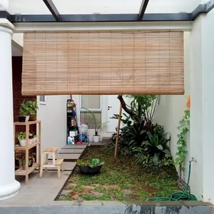 Tirai Kerei Bambu Sawit Natural + Tali Penggulung Krey 200x200cm Ramah Lingkungan Indah & Praktis Curtain
