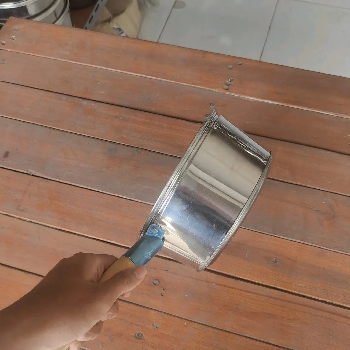 Panci Susu gagang kayu ukuran diameter 16 dan 18