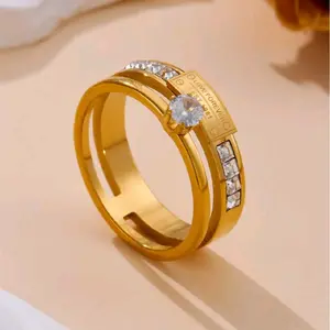 cincin wanita titanium premium anti karat tidak pudar garansi 100% real pict stainless rings