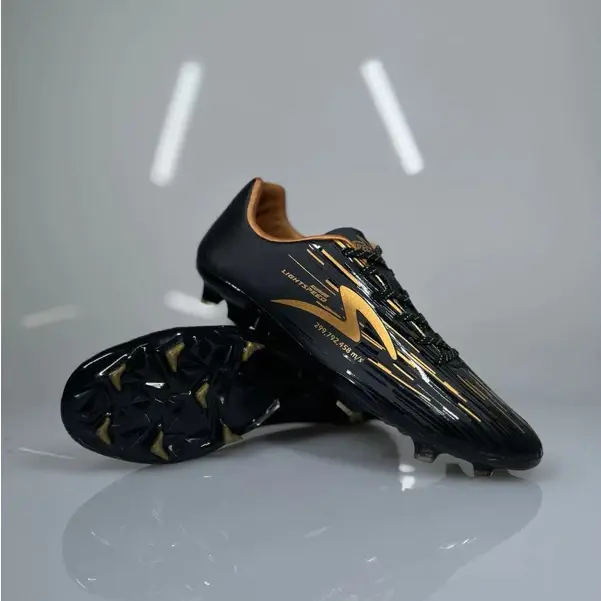 Sepatu Bola Specs Lightspeed Reborn FG Black Pale Gold Free Box - Boots 0