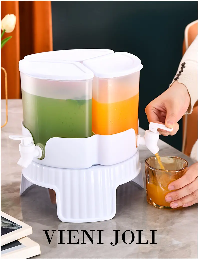 Upgrade Tapak VIENI JOLI 5.2L Ramadhan Raya 3 Compartment Rotatable Beverage Dispenser With high Stand Tap Bekas Air Tapak Tinggi mak suka Kitchenware