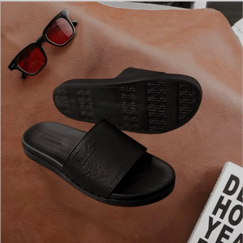 [ KHÂU ĐẾ + HỘP ] DÉP FASHION QUAI NGANG NAM NỮ ,  Dép Lê đế hai lớp , khâu quai chắc chắn, đi nước thoải mái  DéP Slipper Đế Bằng Cao Su 2