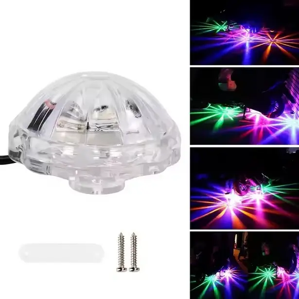 [ 1 PCS ] Lampu Led Kolong Truk Bis Mobil Motor 12v dan 24v Nyala RGB Bulat Hexagonal