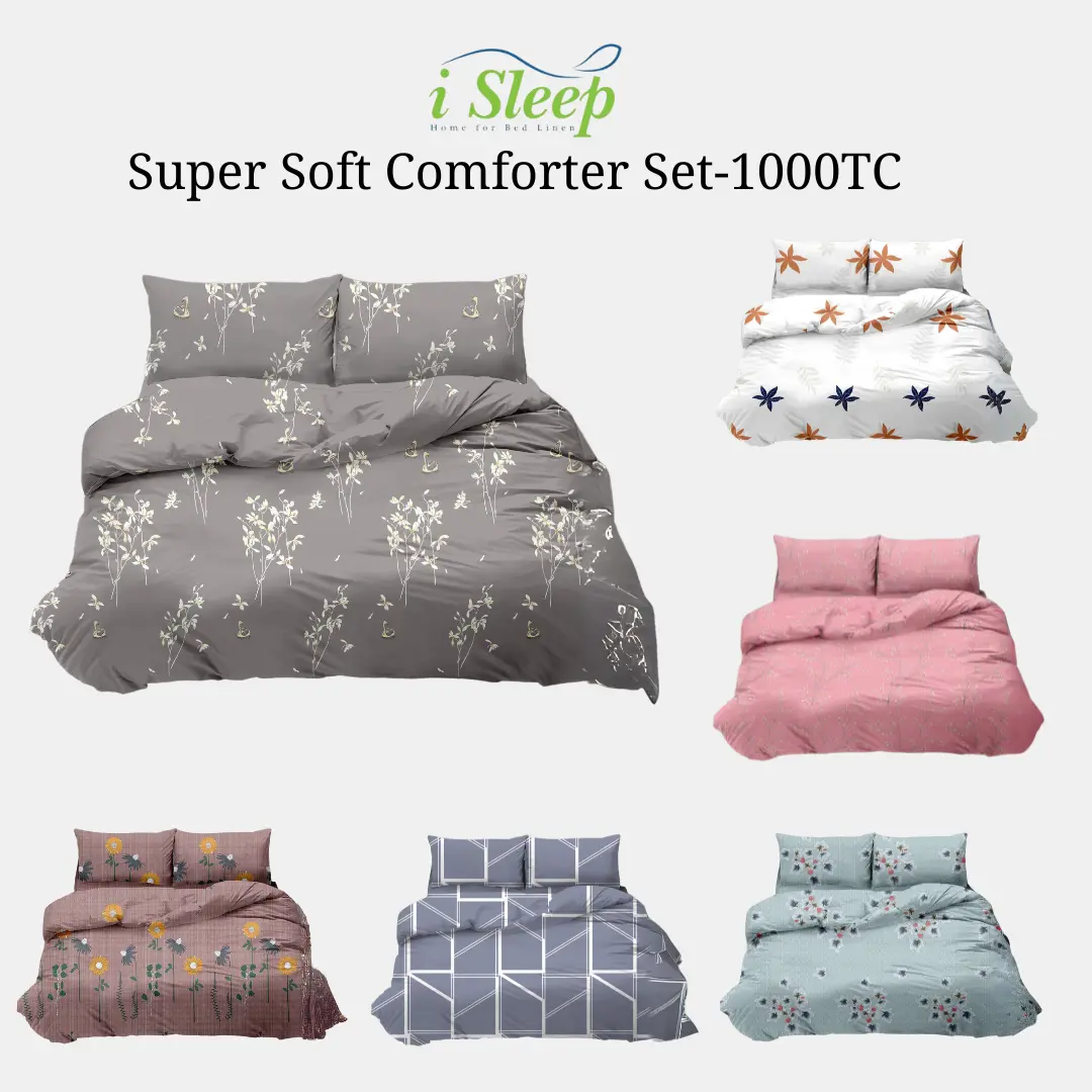 iSleep Super Soft Comforter Set-1000TC, Perfect for a Comfortable Night's Sleep