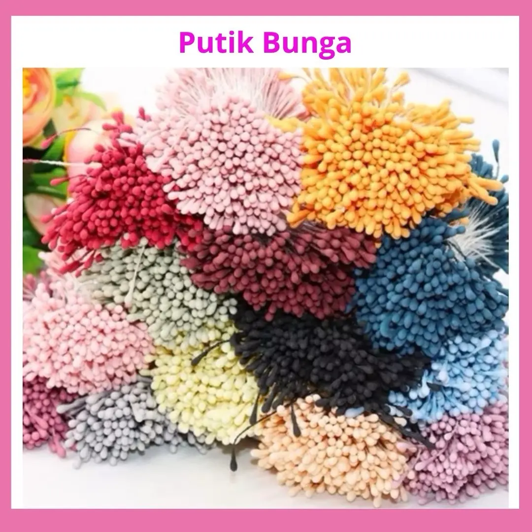 ￼100pcs Putik Bunga Sari Kembang cocok untuk ditempel di bagian tengah bunga dekorasi dan bahan crafting kerajinan DIY lainnya