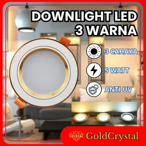 Lampu Downlight LED 5watt 220V 3 Warna Cahaya