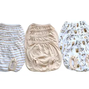 promo 12pcs celana pop kacamata bayi 0-6 bulan seri cream laki perempuan Newborn Katun Cewek Cowok Laki-Laki