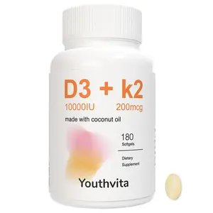 Youthvita vitamin d3 k2 10000iu(Kandungan vit d3 5000iu ganda)Sendi Gigi Tulang Jantung 180 Softgels