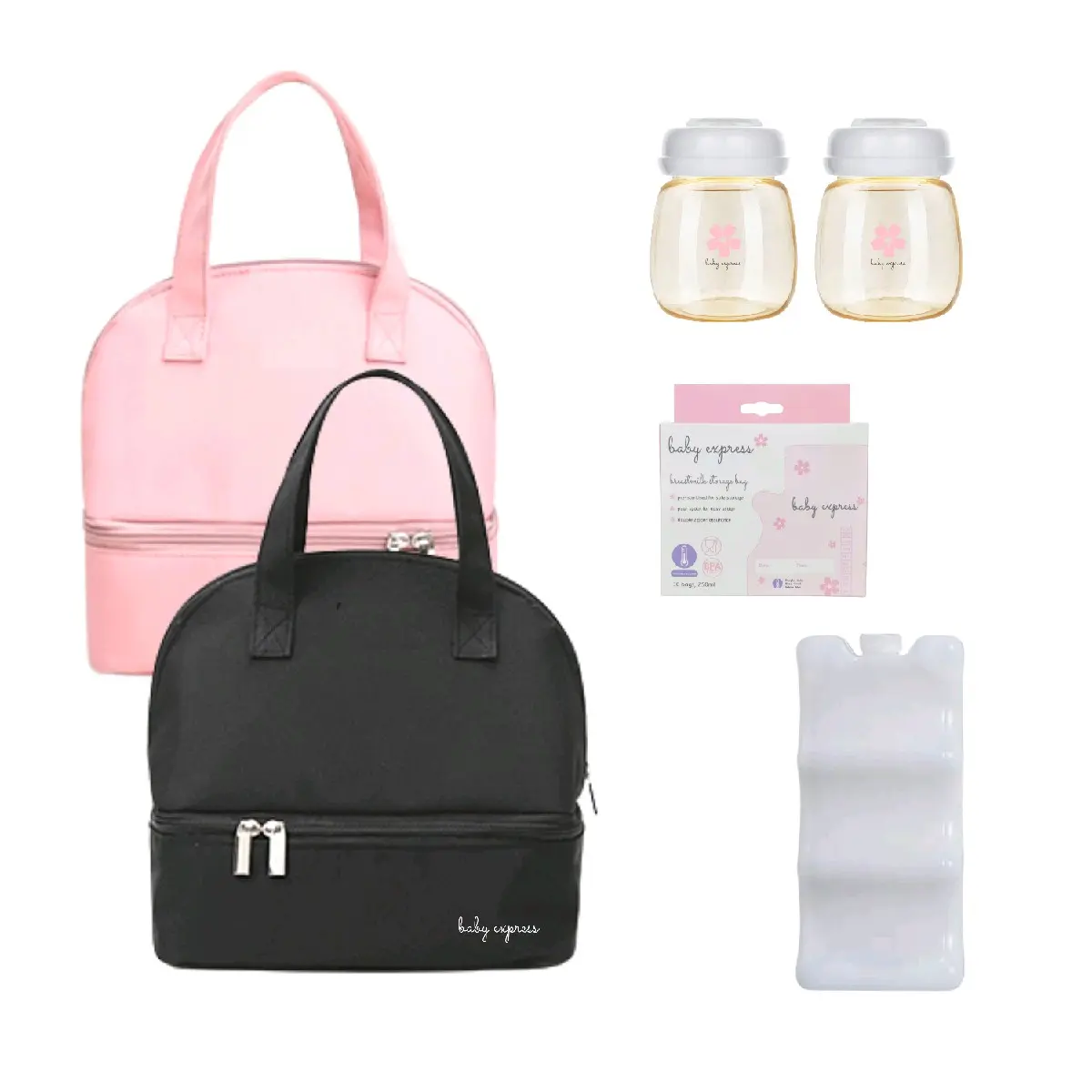 Baby Express Storage Bundle, Insulated Bag, Cooler Bag, Milk Storage, Ice Brick, Milk Bag, PPSU Bottle