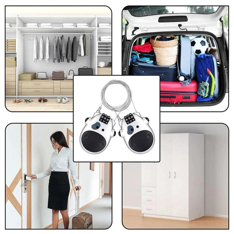 Product Introduction of Motorcycle Helmet Lock Electric Vehicle Helmet Anti-theft Combination Lock Suitcase Wire Lock N4N8 30