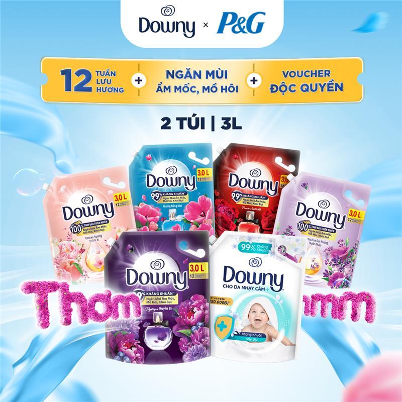   FS BAU  Combo 2 Túi Nước xả vải Downy 3L Nhiều Mùi Hương 