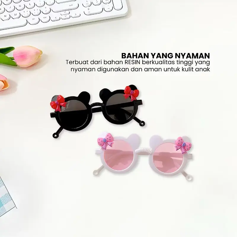 Kacamata Fashion Anti Radiasi Kacamata Anak Mouse Pita Imut Sunglasses 2