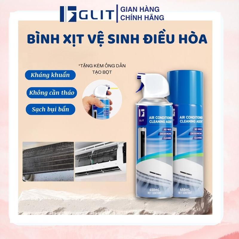 GLIT Chai Xịt Vệ Sinh Điều Hòa Làm Sạch Diệt Khuẩn Khử Mùi Tiết Kiệm Điện và Lưu Hương Thơm Tự Nhiên Gia Đình và Văn Phòng Phù Hợp Mọi Điều Hòa Làm Sạch Nhanh Chóng Tiện Lợi