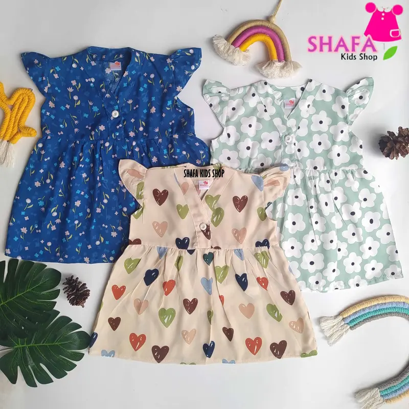 SHAFA KIDS SHOP DRESS BAYI PEREMPUAN USIA 18 BULAN BAHAN
