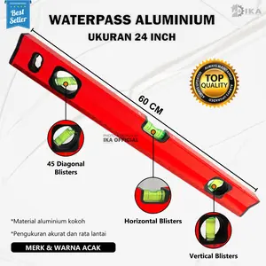 Waterpas Magnet 60cm l Watterpas 24 Inci / Waterpas Magnet 18 Inci l Waterpass 45 cm l Alat Ukur Tukang / Waterpass waterpas Magnit 40 cm Alat Ukur Kemiringan Sudut Waterpass Alumunium Allumunium Panjang 45 & 60 cm PALAZZO Alat pengukur Kemiringan Drajat