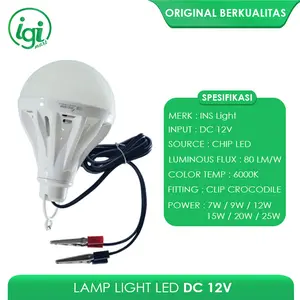 LAMPU LED DC 12V JEPIT AKI BATERAI BOHLAM PORTABLE LHT EMERGENCY TERMURAH BEST SELLER