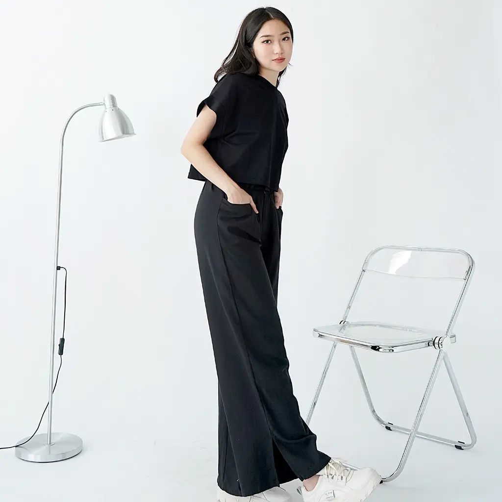 JOUETA | Krystal Top San Pants | Outfit Wanita Korean Style Bahan Combed Soft Flanel