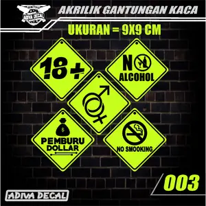 PAKET RANDOM GANTUNGAN KACA - BISA CUSTOM PAKET HIJAU Acrylic