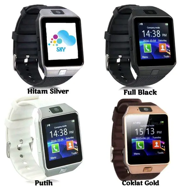 Smartwatch Dz09 Jam Tangan pintar U9 ready 3 warna pilihan Black - Brown Gold - Silver - Bluetooth  Lcd Screen 5