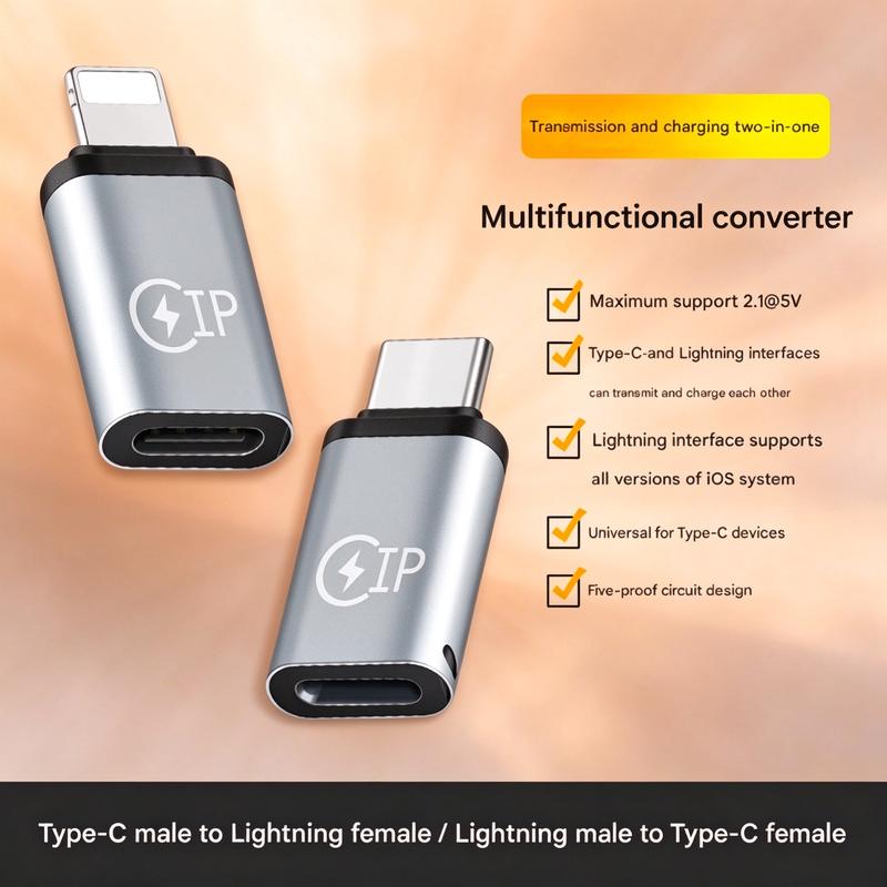 Bộ chuyển đổi truyền dữ liệu từ Type C sang Lightning / từ Lightning sang Type C, 5V 2.1A, dành cho thiết bị Type C như Iphone và Ipad, 1 chiếc
