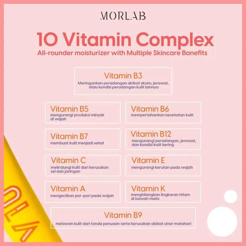 MORLAB - BUNDLE 3 PCS MORLAB V10 VITAMIN TONE UP CREAM Berminyak Hitam Kusam Mencerahkan Wanita Wajah Berjerawat 1