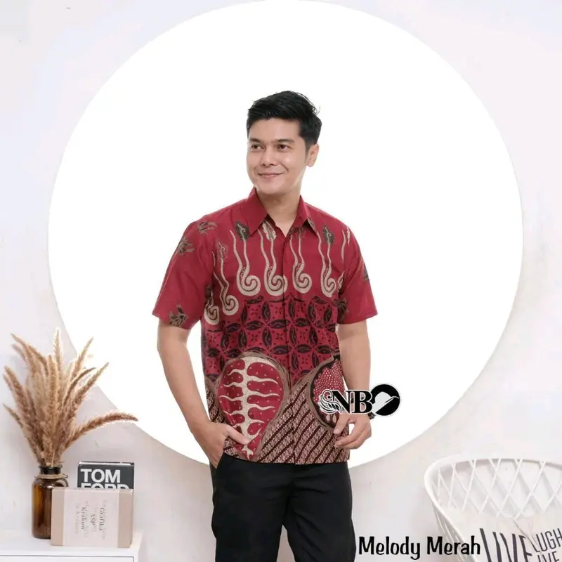 baju batik pria lengan pendek size M L XL XXL spesial XXL Seragam Dewasa Kain 3