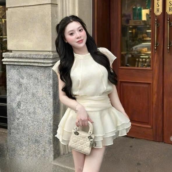 BỘ ÁO TƠ KIM SA + VÁY CÓ LÓT bigsize 48-90kg