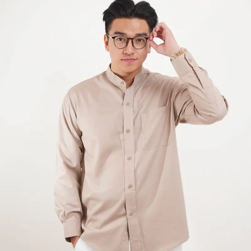 DELOUREN - SHANGHAI COTTON SHIRT LONG SLEEVE | COTTON TOYOBO | KEMEJA KOKO | Kerah Collar Men's | Katun | Pria 2