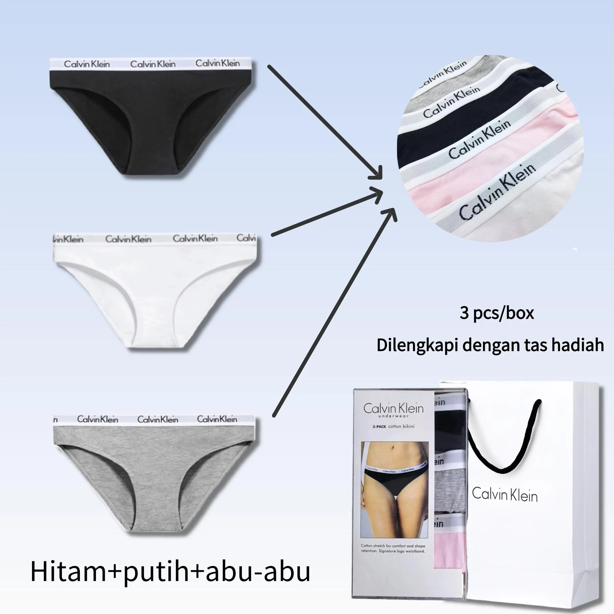 Gaya B (Hitam + Putih + Abu-abu)