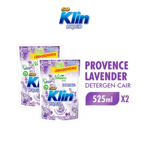 Soklin Detergen Cair Provence Lavender 525ml x2