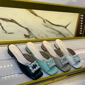 Sandal wanita mules big size 45-37 heels 3cm  Sendal Shoes Karet