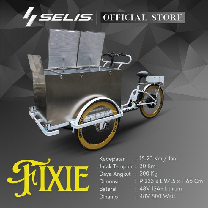 Gambar SELIS - Gerobak Listrik Pujasera Fixie Jual Minuman Dingin / Kopi Keliling - Sepeda Saja dari selis Kab. Tangerang Tokopedia