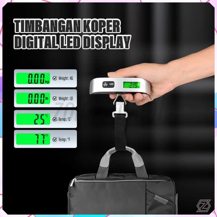 [zolo] Timbangan Koper Digital LED Display Max 50KG / Timbangan Gantung ...
