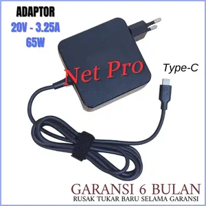 Charger Adaptor Compatible For ZenBook 14 Series 20V - 3.25A 65W Colokan USB Type C -NPRO