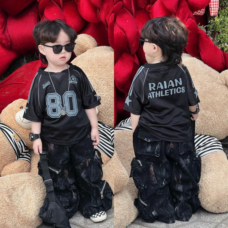 Áo thun lưới số 80 cho bé trai và bé gái Roaian-kids 2 màu dễ phối đồ