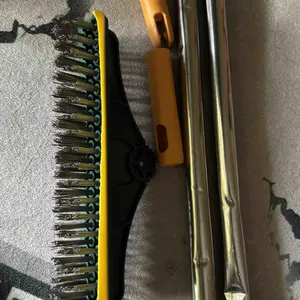 Sikat Lantai Kamar Mandi 3 IN 1 Wiper Gagang Panjang - Sikat Sudut Lantai Dinding Karet Pembersih Portable Stainless Gantungan