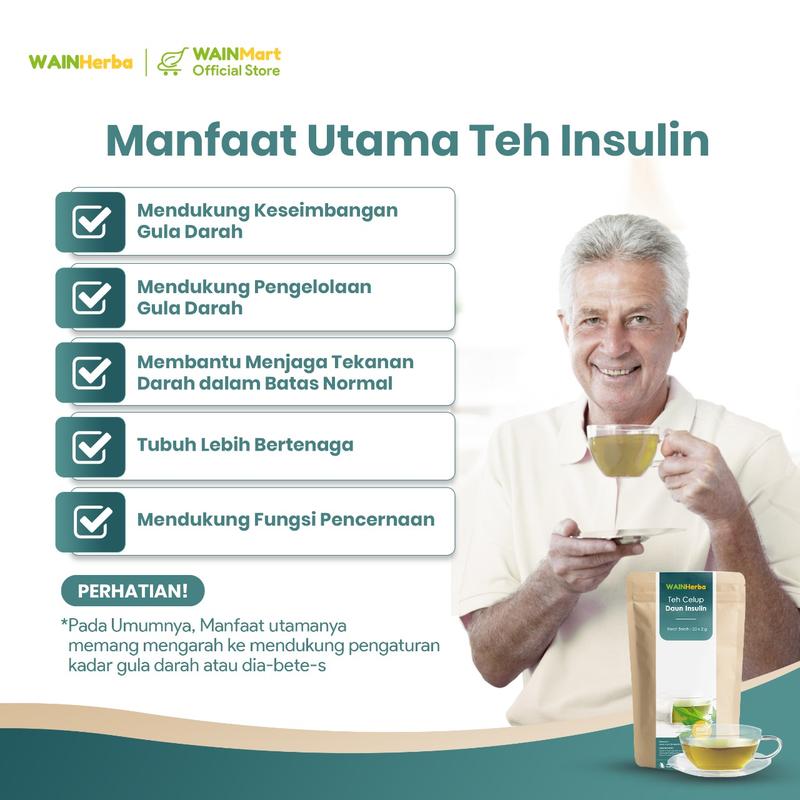 WAINHerba Teh Celup Herbal Daun Insulin - Menjaga Kontrol Gula Darah - 20 Tea Bag 1