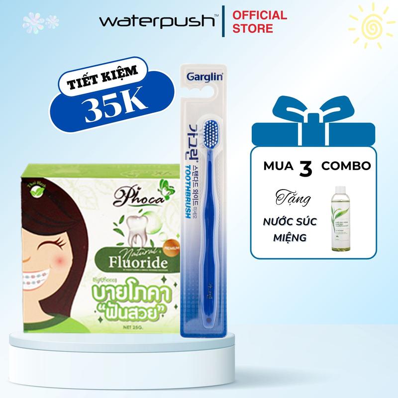 Combo Kem đánh răng Phoca 25g và Bàn chải đánh răng Phoca đầu lông siêu mảnh 0.01mm