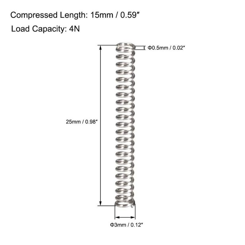 Lò xo thép lò xo, 10 cái, đường kính 3mm, hữu ích, màu đen, kích thước dây 0,5mm, lò xo hồi phục nén, thích hợp để sửa chữa cửa hàng và gia đình 3