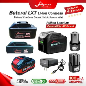 FLIGMAN Baterai Li-ion 21V 5.0Ah + Charger Power Tools Cordless LXT