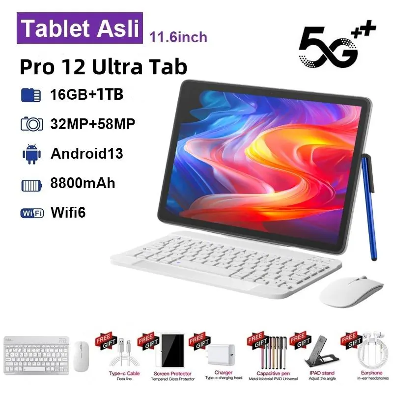 新品未使用❤️SMART TABLET PC 11インチ　Android13 Tab S13 Tablet PC Baru Android 11.6inch 16GB+10TB Wifi 4G/5G