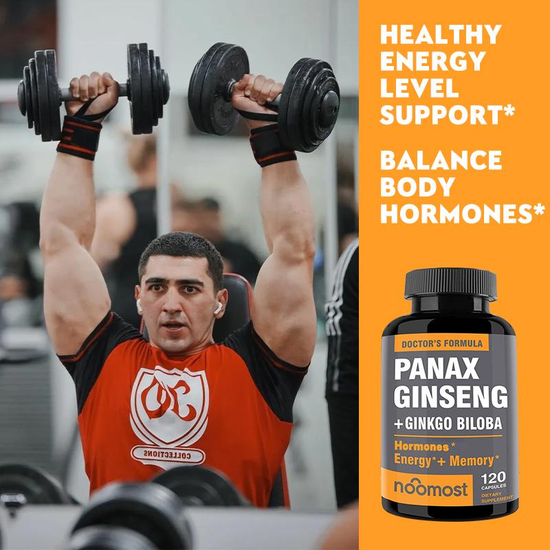Panax Ginseng + Ginkgo Biloba Capsules Supplements - Memory.Energy. Hormones.  - 30/60/120 Capsules 4